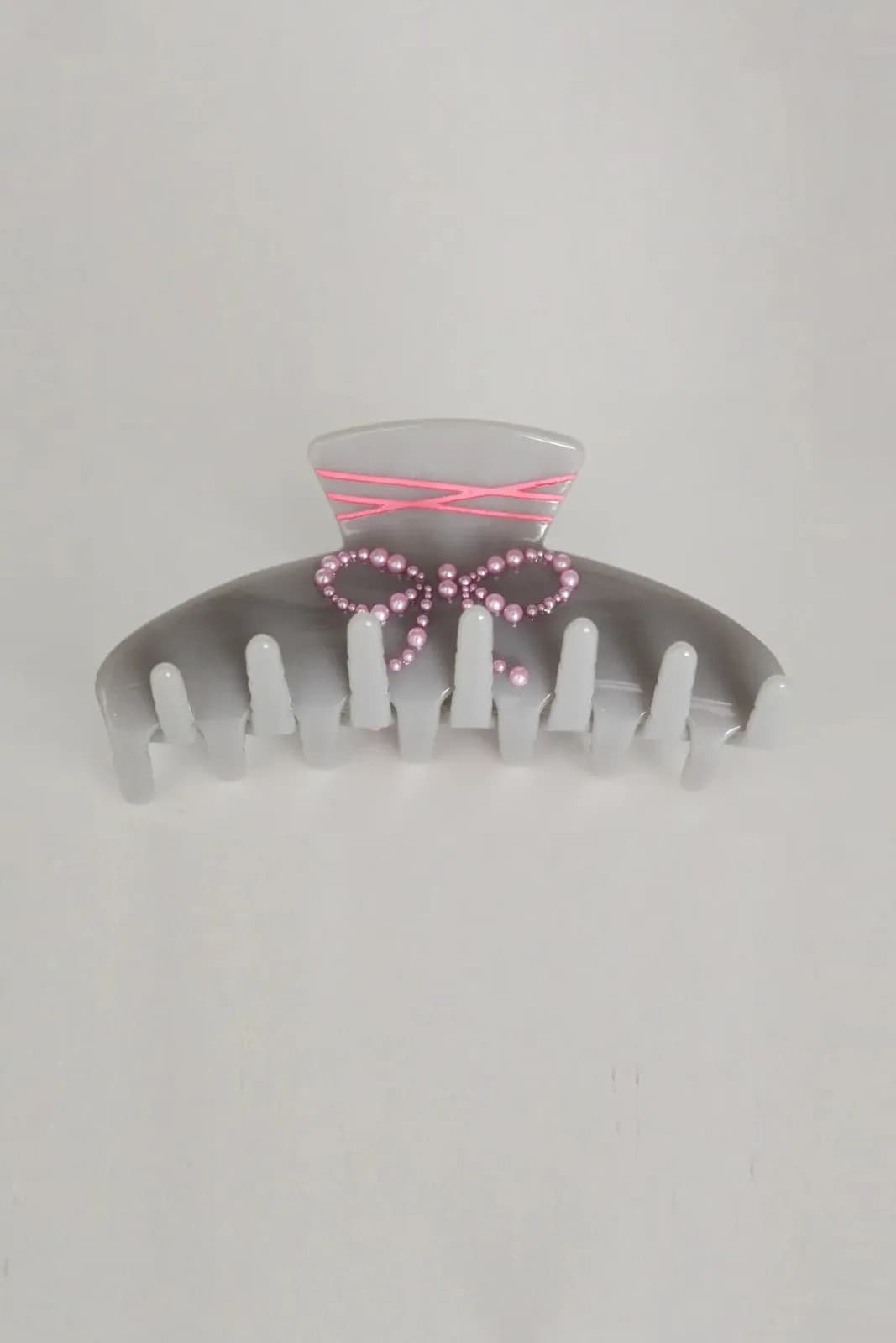 Pembe Incili Gri Asetat Mandal Toka/10 Cm